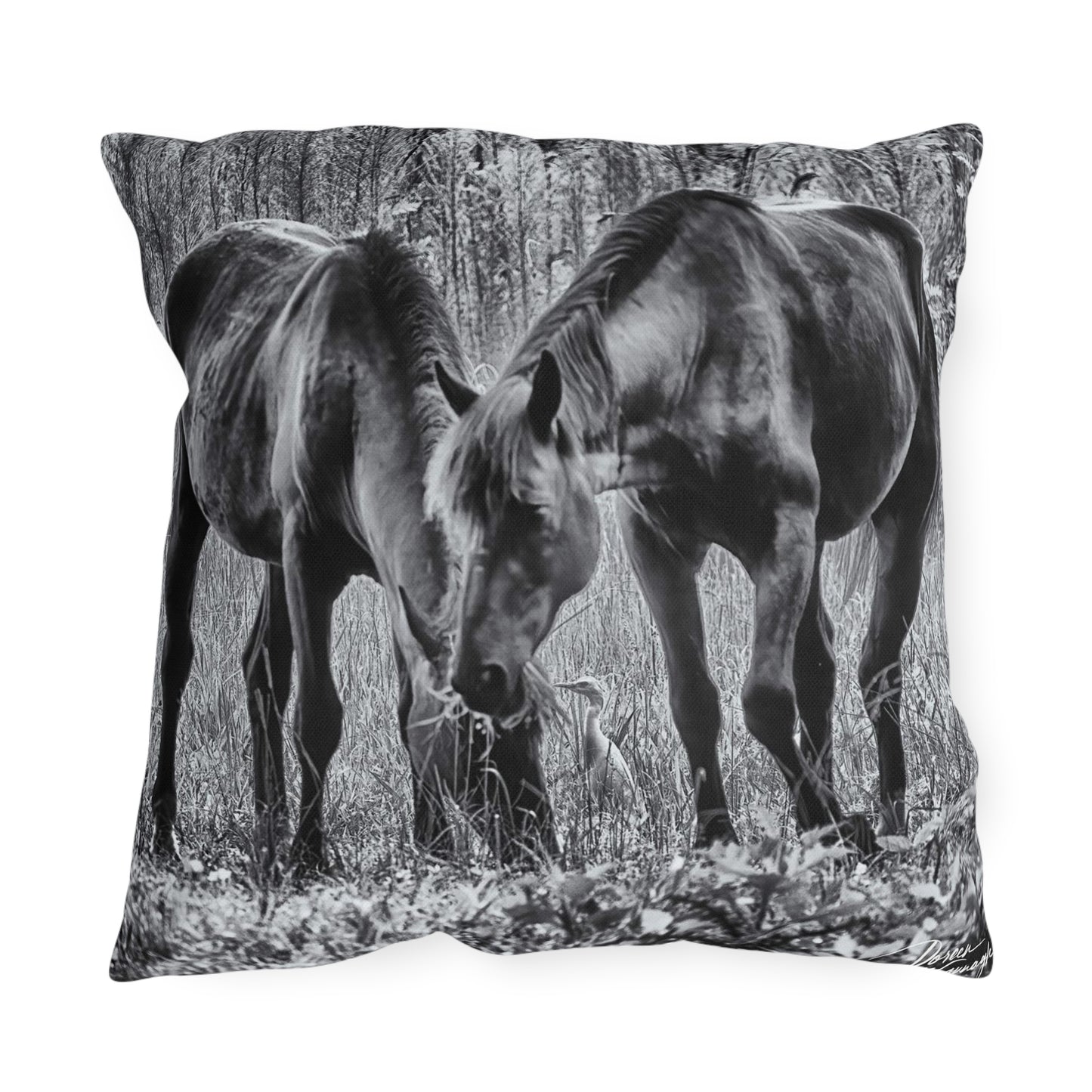 cool throw pillows| comfy throw pillows| luxury throw pillows| trendy throw pillows| animal throw pillows | Pair Wild Horses Outdoor Pillows