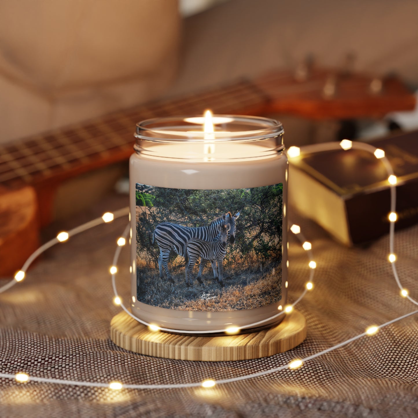 Experience the Pure Essence of Nature with the Baby Zebra Scented Soy Candle by Enjoy Nature