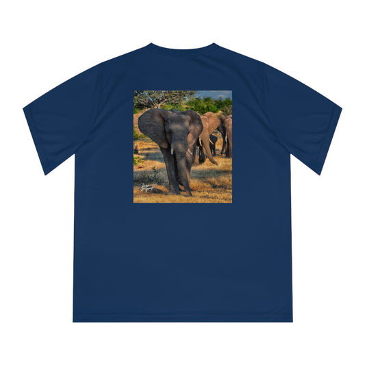 Women's Performance V-Neck T-Shirt - Elephant Family Walking by Enjoy Nature