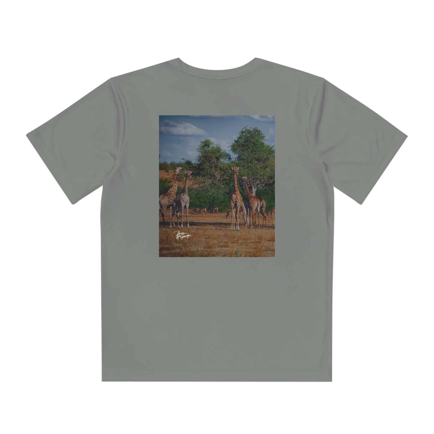 Youth Competitor Tee with Fine Art Image Giraffe Family by Enjoy Nature