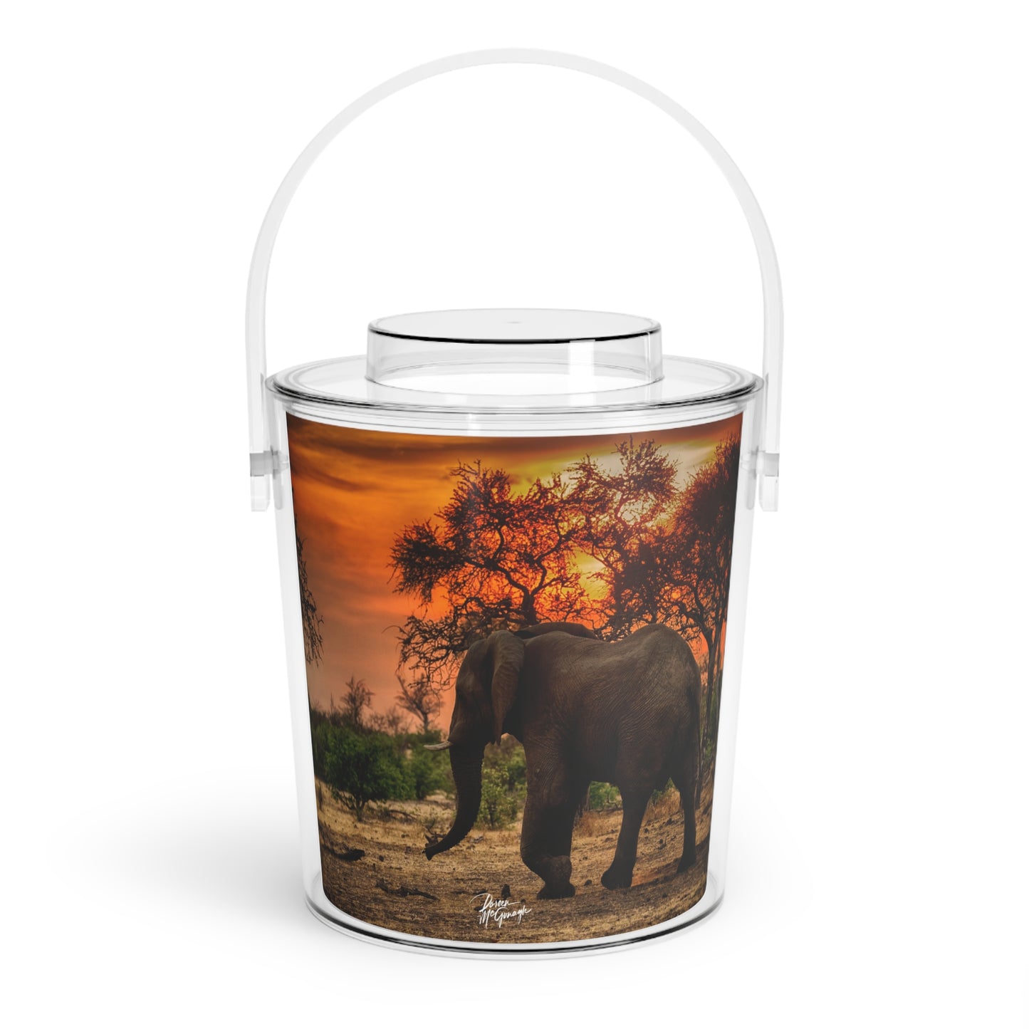 Enjoy Nature Spirited Elephant at Sunset Insulated Ice Bucket