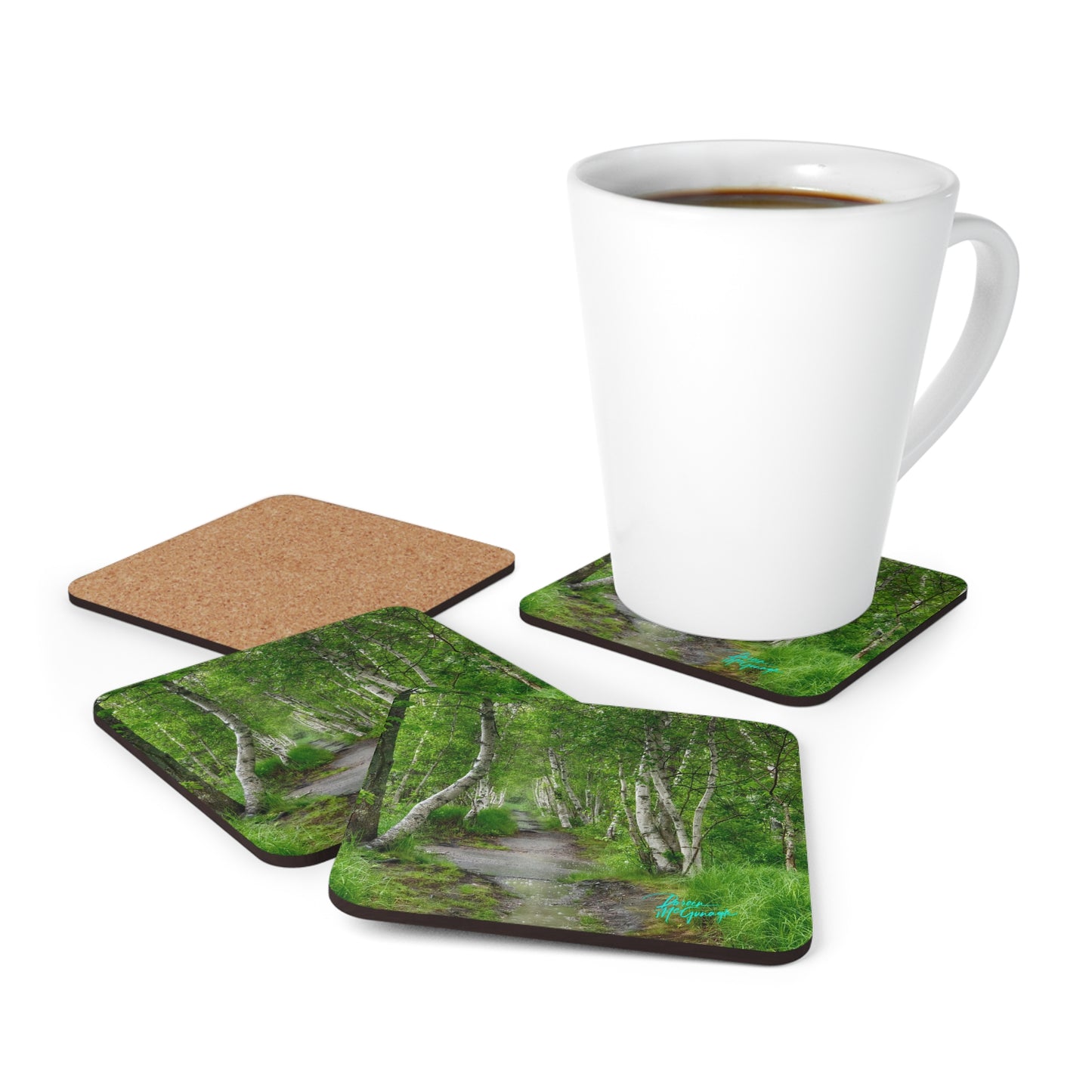 Silver Birch Trail Corkwood Coaster Set