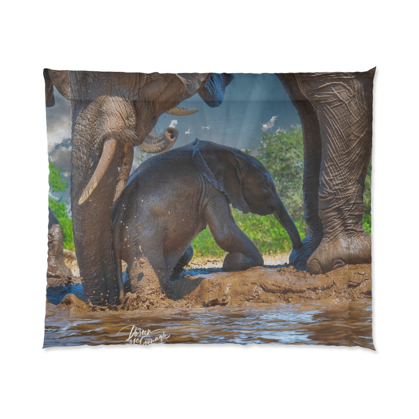 Elephant Baby with Mom's Gentle Touch Comforter by Enjoy Nature