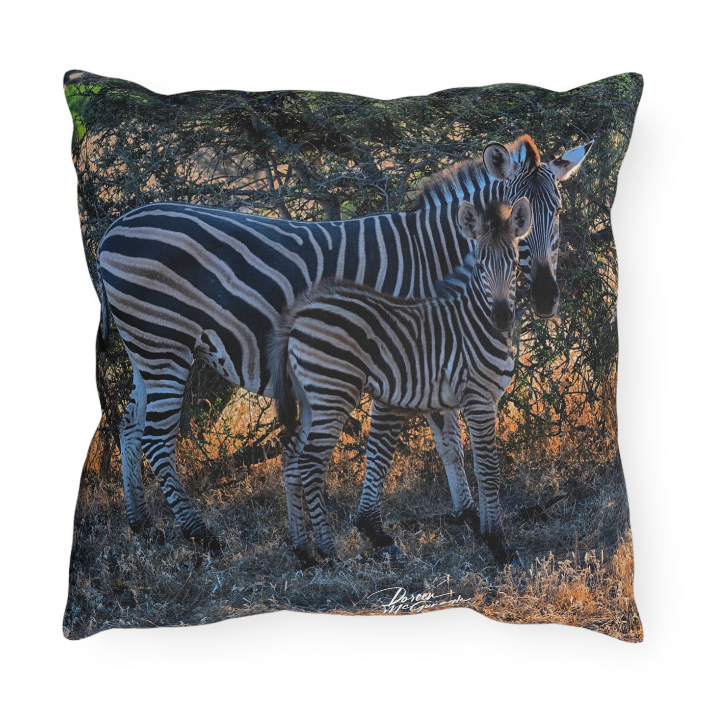 Enjoy Nature Outdoor Pillow with Zebra Stripes – Artistic, Comfy, and Durable Decorative Accent