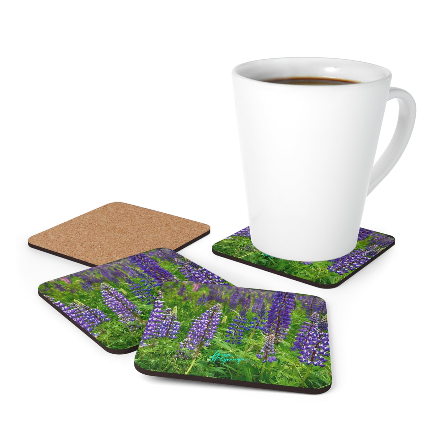 Field of Wild Lupine Corkwood Coaster Set