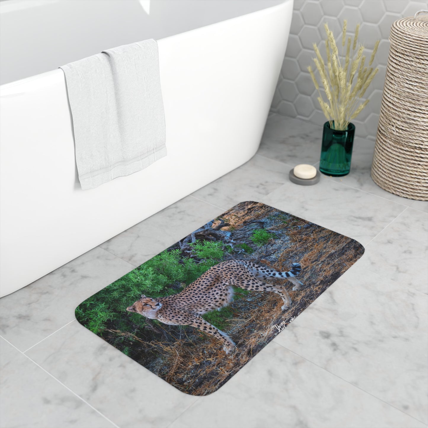 Cheetah Stand Memory Foam Bath Mat from Enjoy Nature