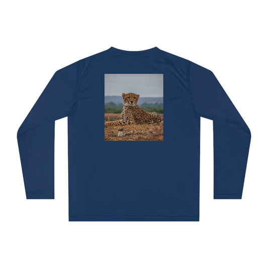 Unisex Long Sleeve Performance Tee - "Cheetah Portrait" by Enjoy Nature