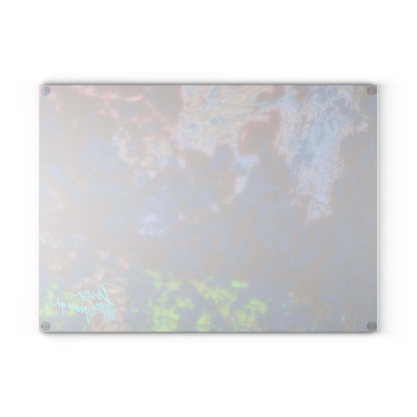 Artistic Resilience Abstract Glass Cutting Board with Nature-Inspired Design