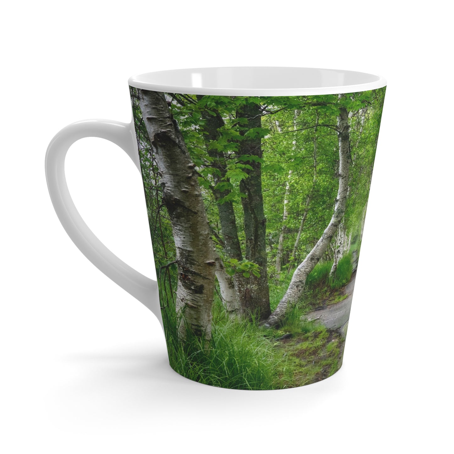 Eco Friendly, Silver Birch Path, 12 oz Latte Mug