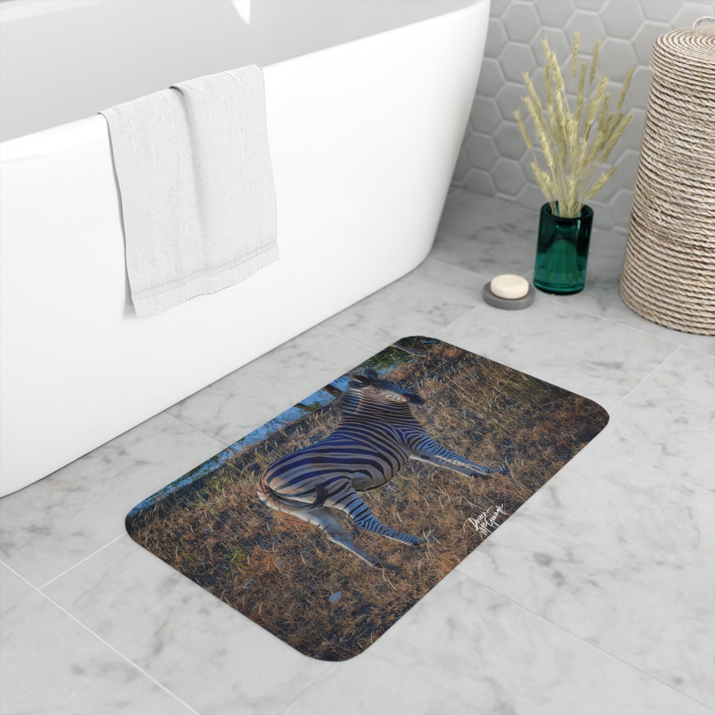 Baby Zebra Memory Foam Bath Mat from Enjoy Nature