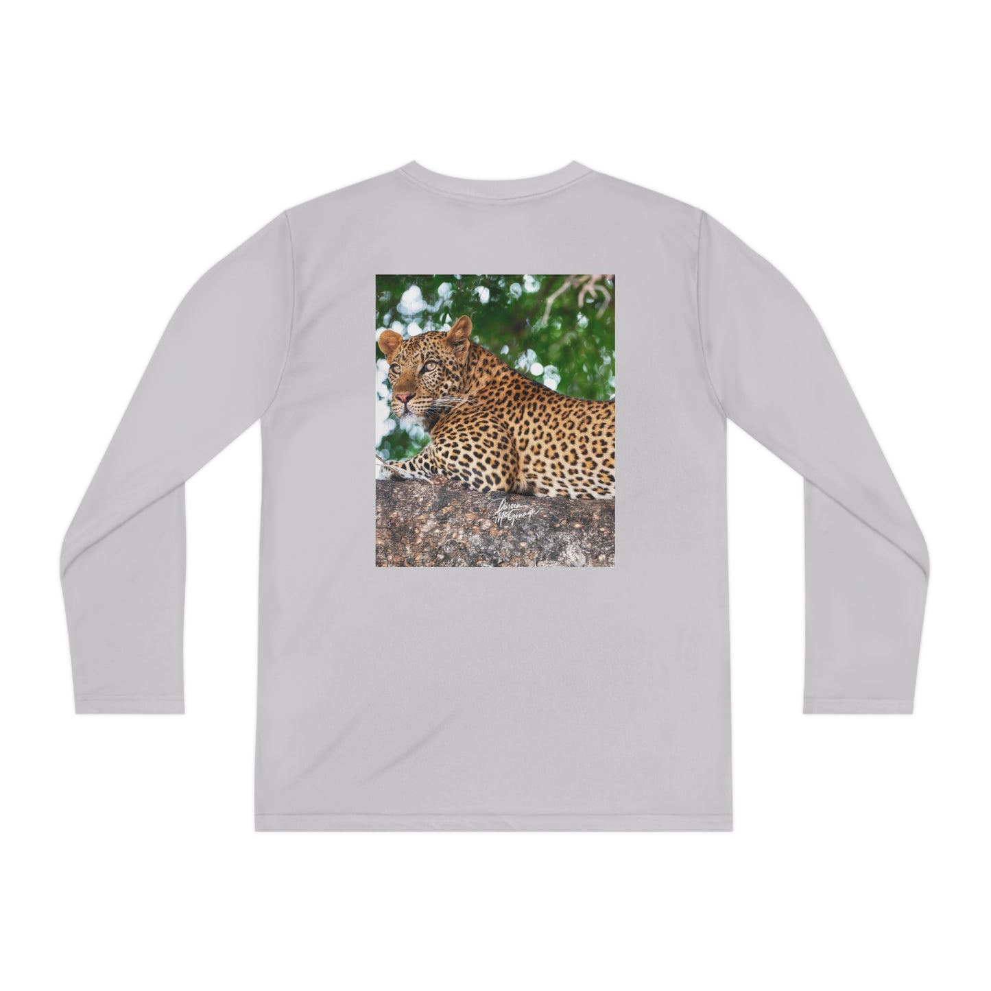 Youth Competitor Long Sleeve Tee with Leopard in Tree by Enjoy Nature