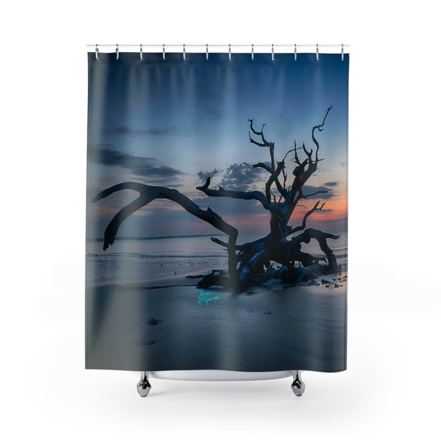 Earthy Shower Curtain, Sunrise on Jekyll Island, Nature Inspired