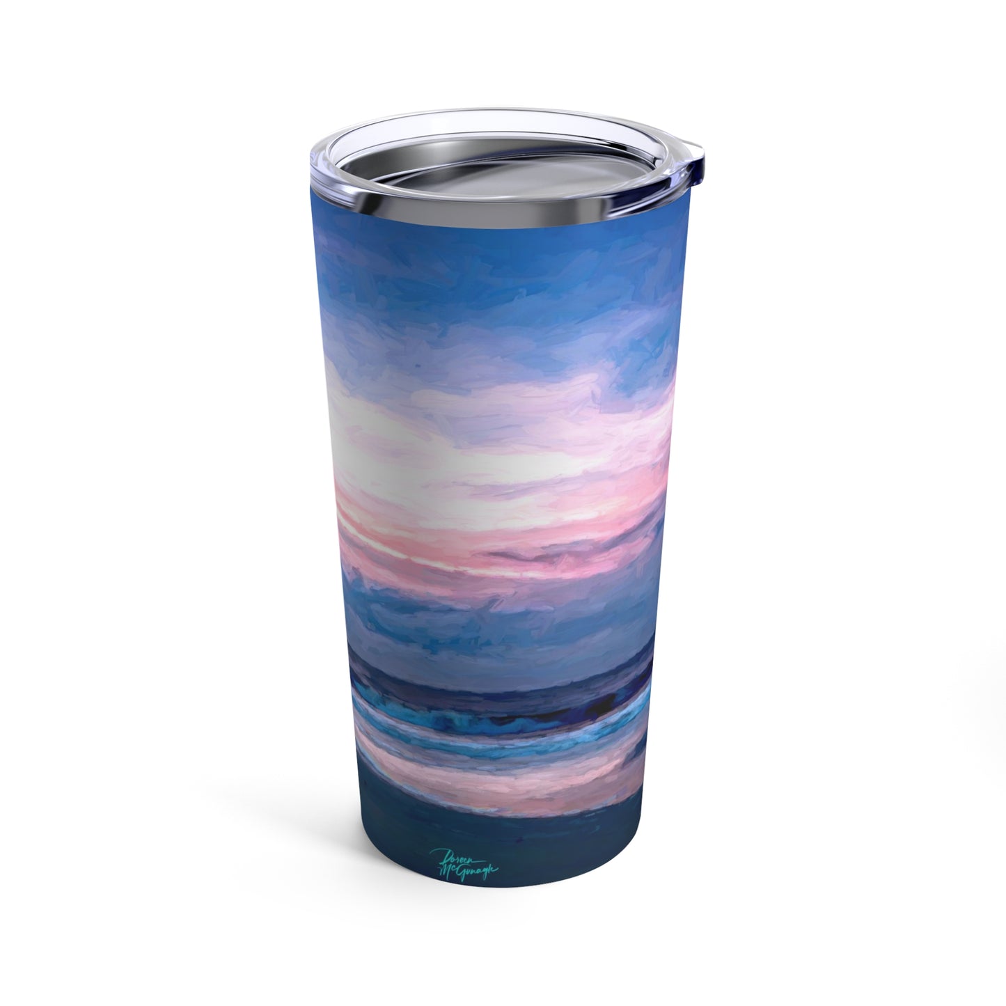 Eco friendly Cotton Candy Sunrise at St. Simon Island, Adventure Quencher Travel Tumbler 20oz insulated