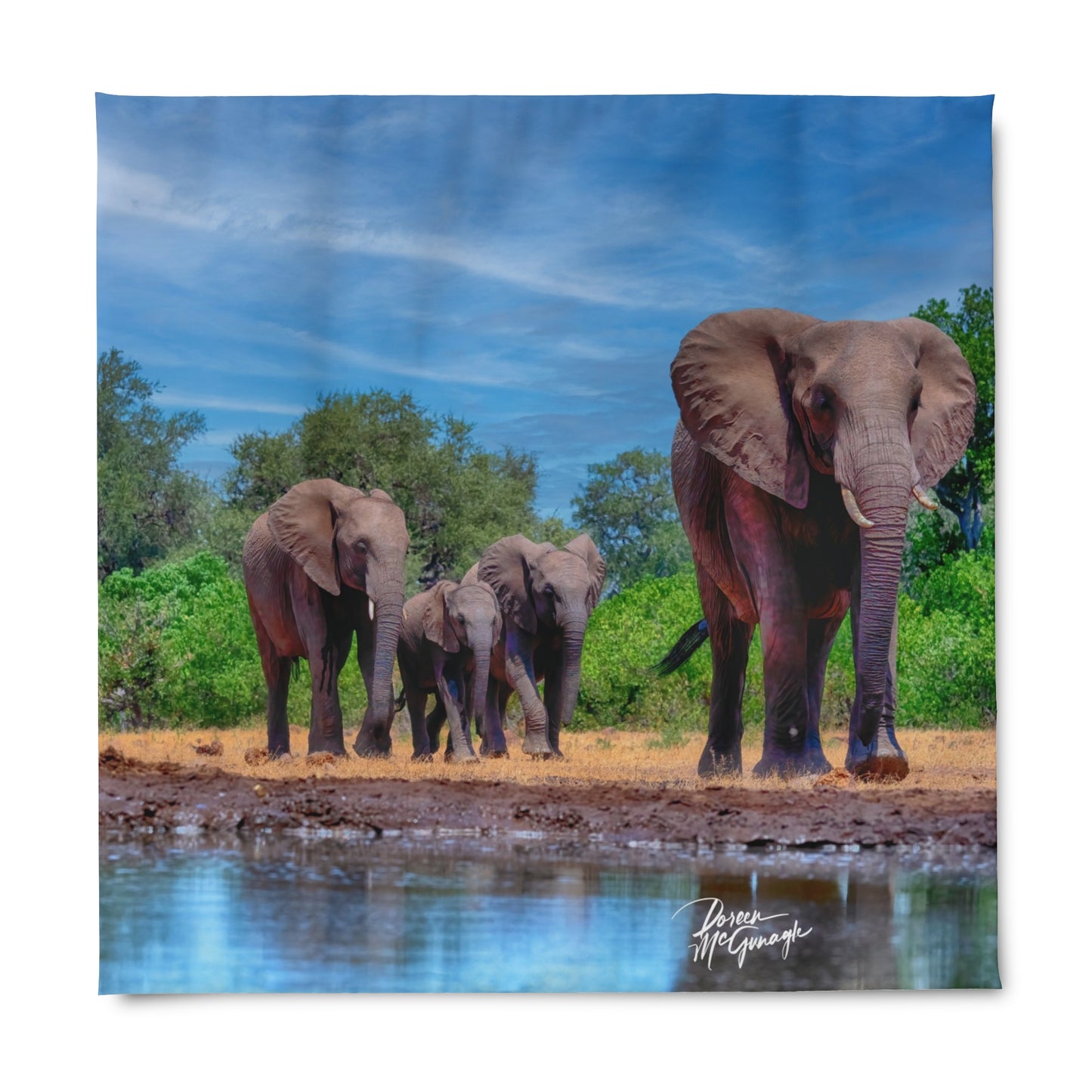 Enjoy Nature Elephant Family Duvet Cover