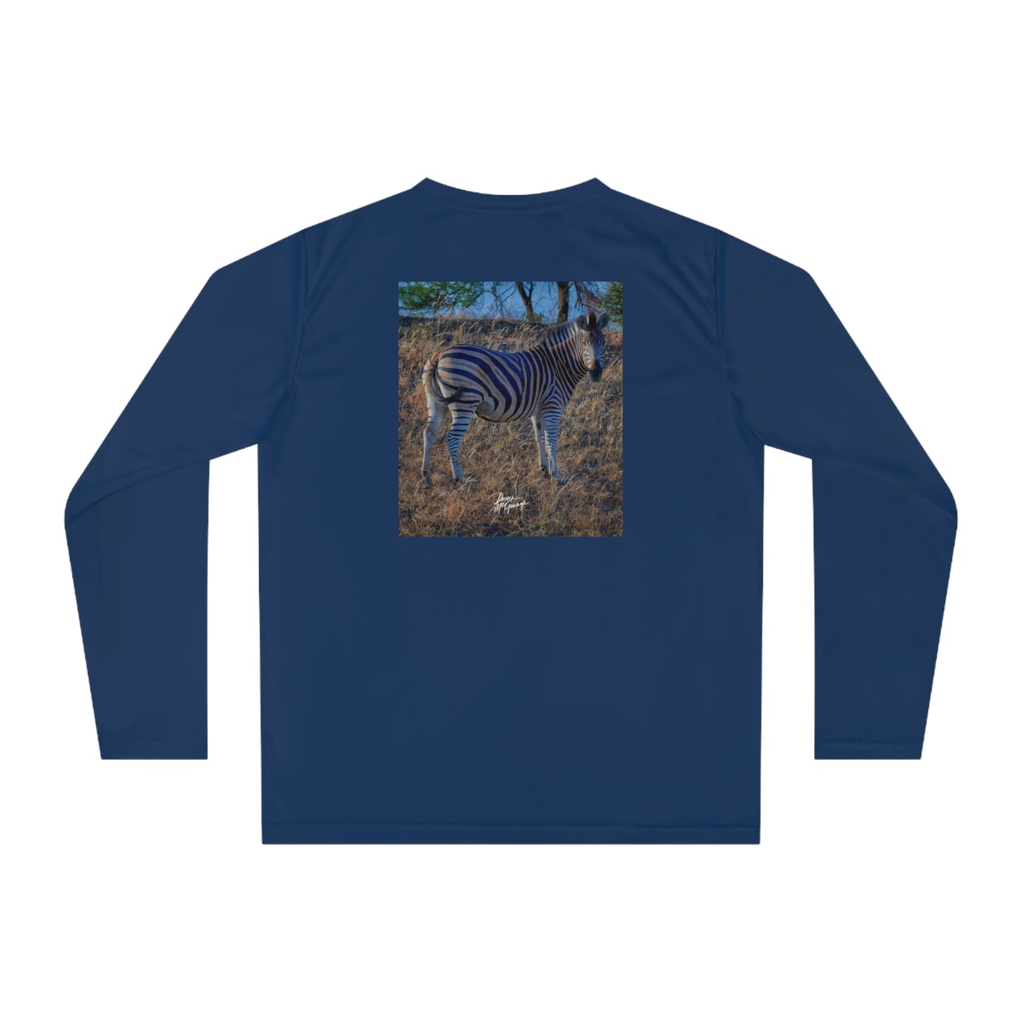 Unisex Long Sleeve Performance Tee - "Baby Zebra" by Enjoy Nature