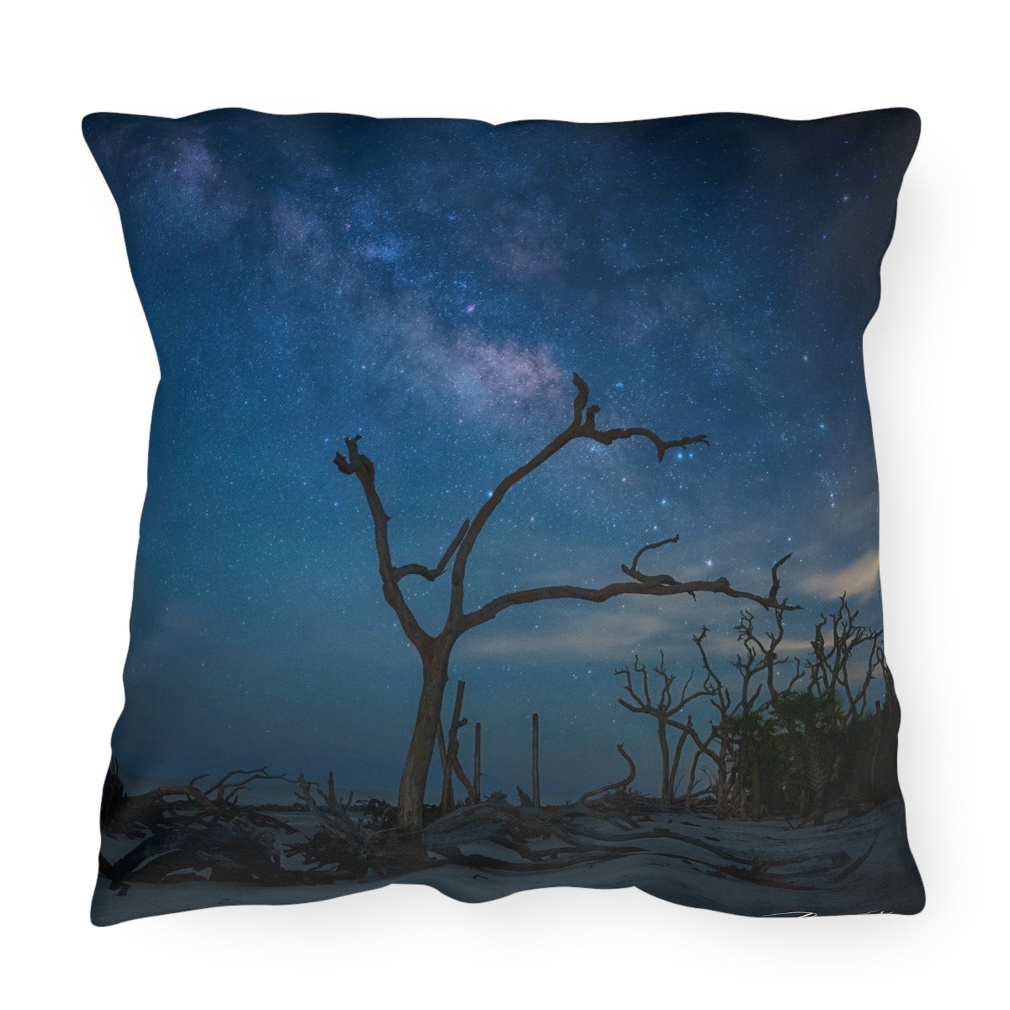 Enjoy Nature Outdoor Pillow with Milky Way Midnight – Artistic, Comfy, and Durable Decorative Accent