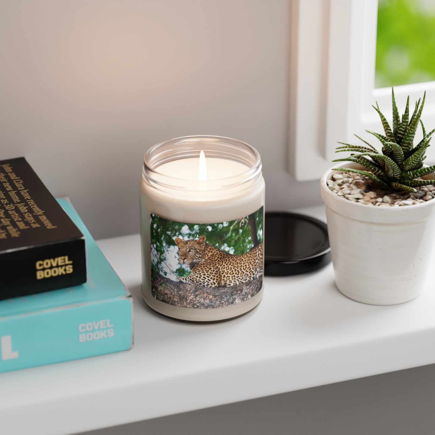 Experience the Pure Essence of Nature with the Leopard in Tree Scented Soy Candle by Enjoy Nature