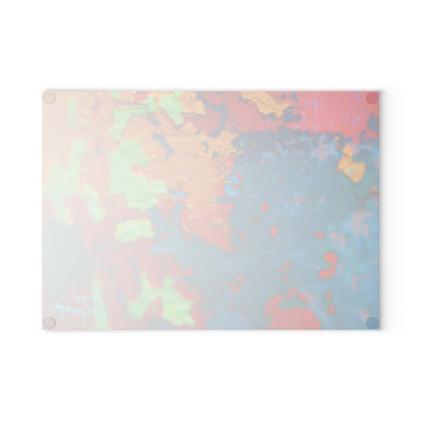 Artistic  Life and Soul Abstract Glass Cutting Board with Nature-Inspired Design