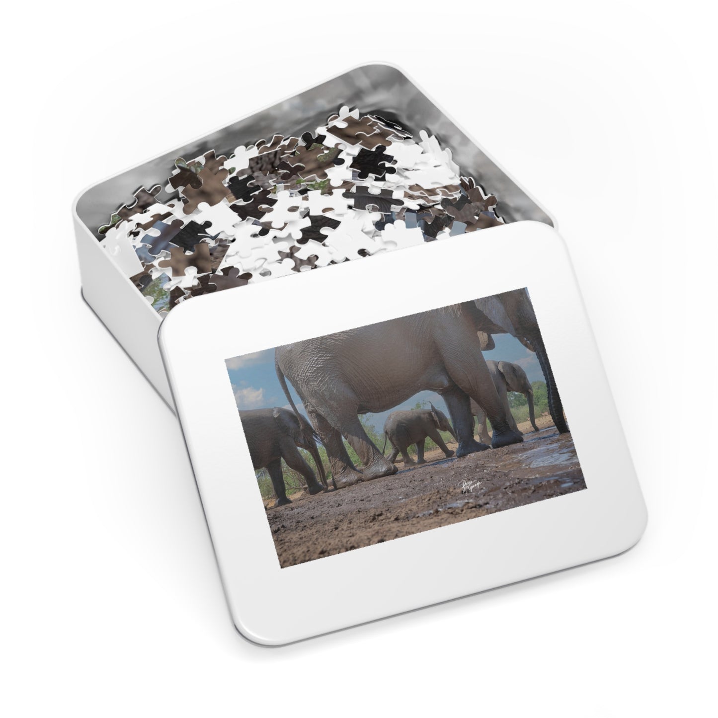 Mom with Elephant Baby Jigsaw Puzzle by Enjoy Nature