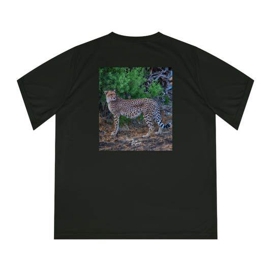 Women's Performance V-Neck T-Shirt - Cheetah Stand by Enjoy Nature