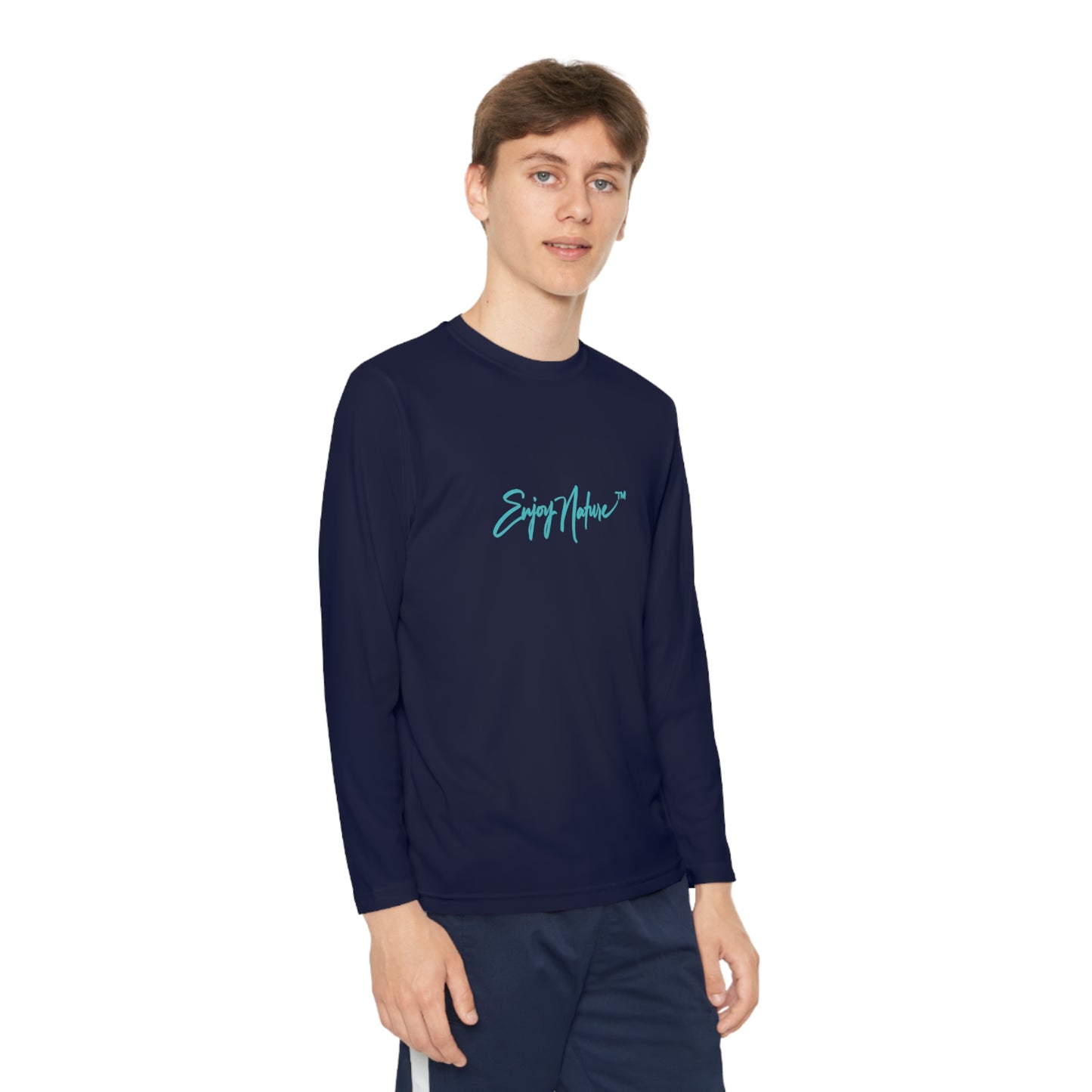 Youth Competitor Long Sleeve Tee with Cheetah Portrait by Enjoy Nature