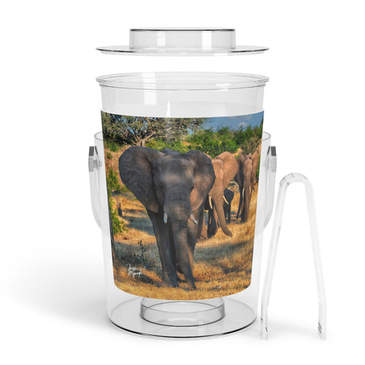 Enjoy Nature Herd of Elephants Walking Insulated Ice Bucket