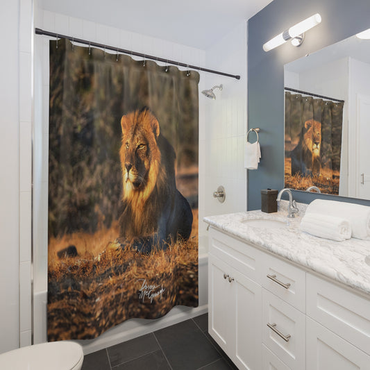 Lion King of the Jungle Shower Curtain | Majestic & Earthy Wildlife Decor by Enjoy Nature