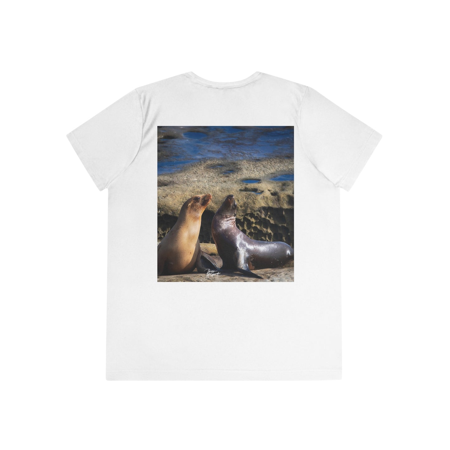 Womens Fitted Tee Shirts Playful Serenade Sea Lions, Performance shirt