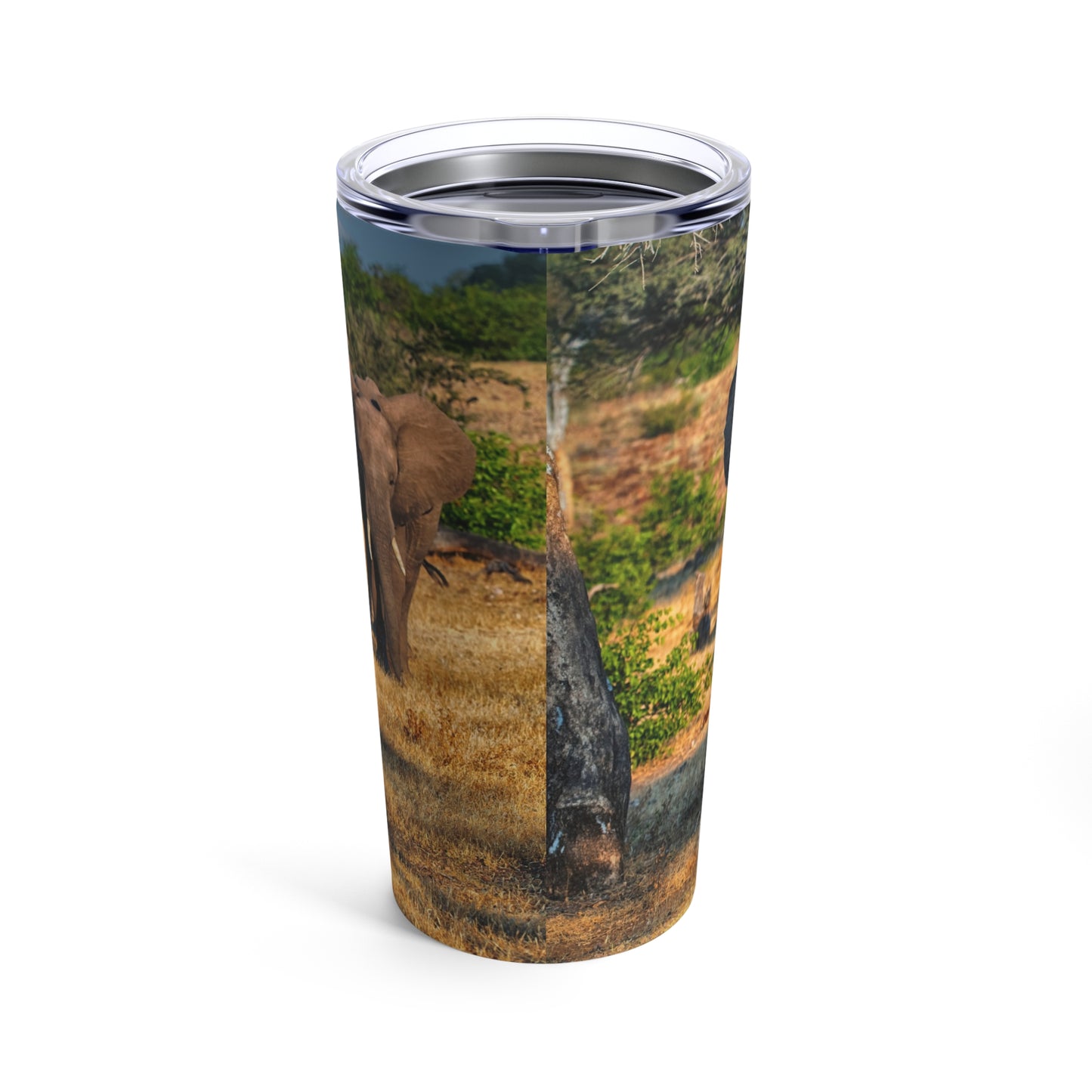 Enjoy Nature Spirited Elephant Herd 20 oz Travel Tumbler