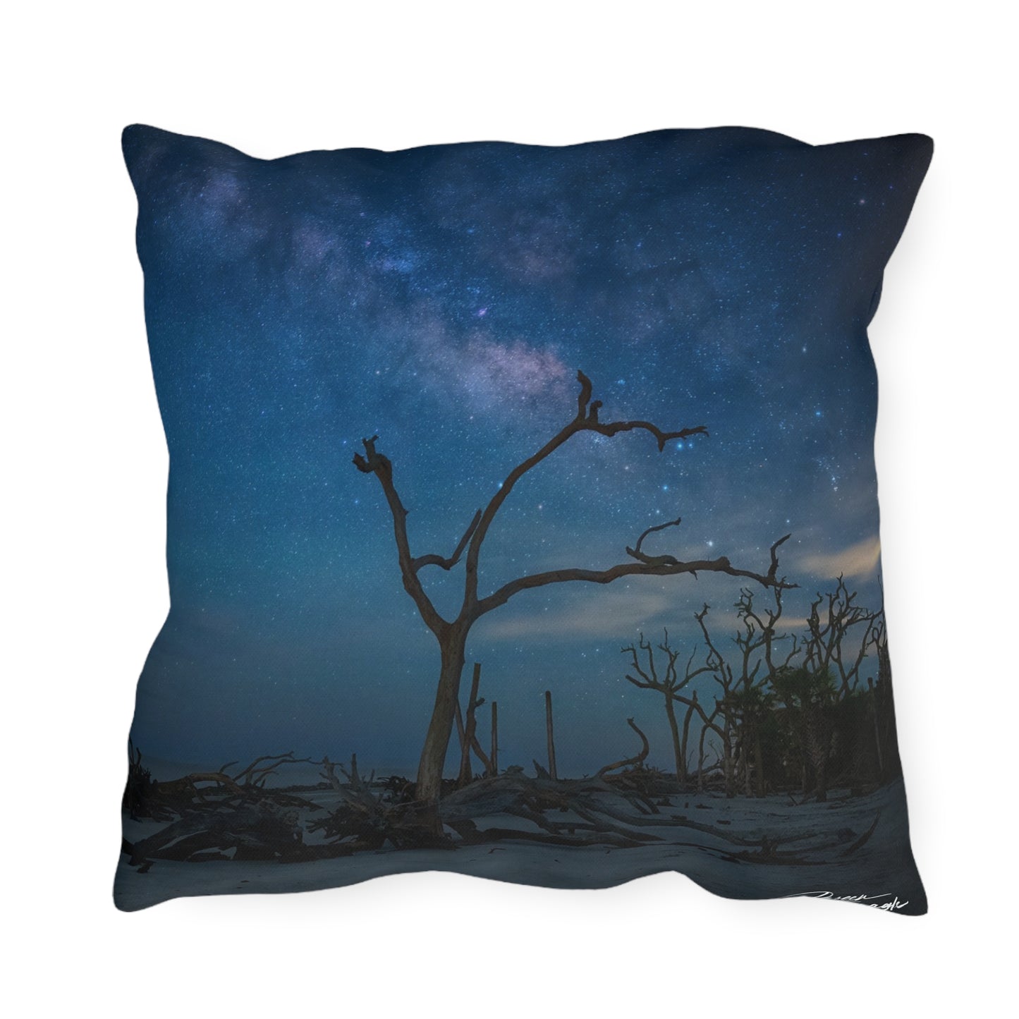 Enjoy Nature Outdoor Pillow with Milky Way Midnight – Artistic, Comfy, and Durable Decorative Accent