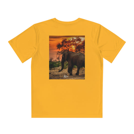 Youth Competitor Tee with Fine Art Image Spirited Elephant at Sunset by Enjoy Nature