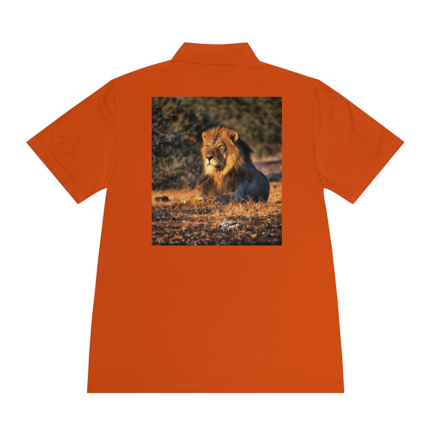 Men's Performance Polo Shirt - Lion King of the Jungle by Enjoy Nature