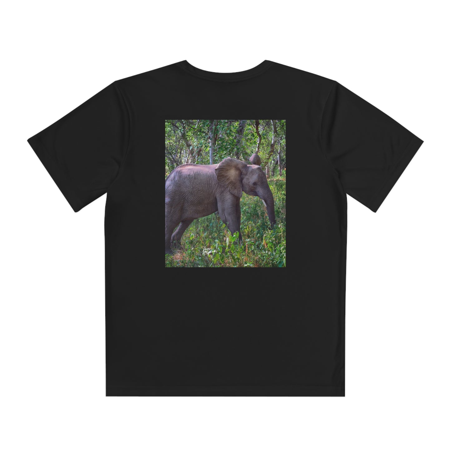 Youth Competitor Tee with Fine Art Image Baby Elephant in Forest by Enjoy Nature