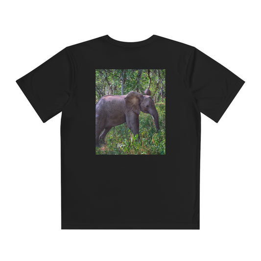 Youth Competitor Tee with Fine Art Image Baby Elephant in Forest by Enjoy Nature