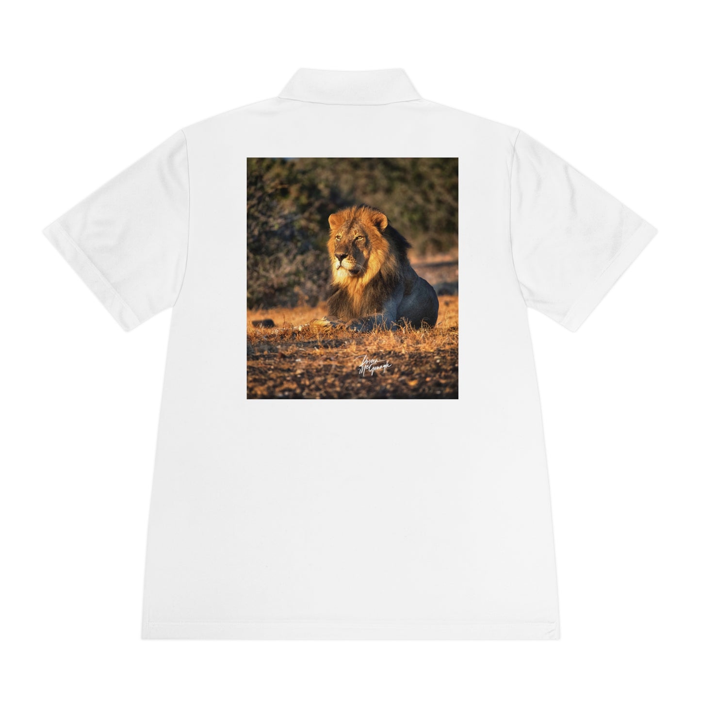 Men's Performance Polo Shirt - Lion King of the Jungle by Enjoy Nature