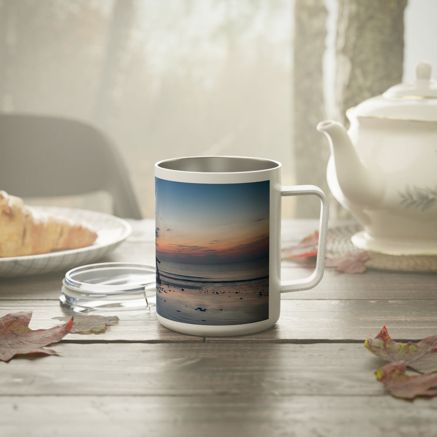 Eco friendly, Coastal Morning Sunrise on Jekyll Island 10 oz Insulated Travel Mug