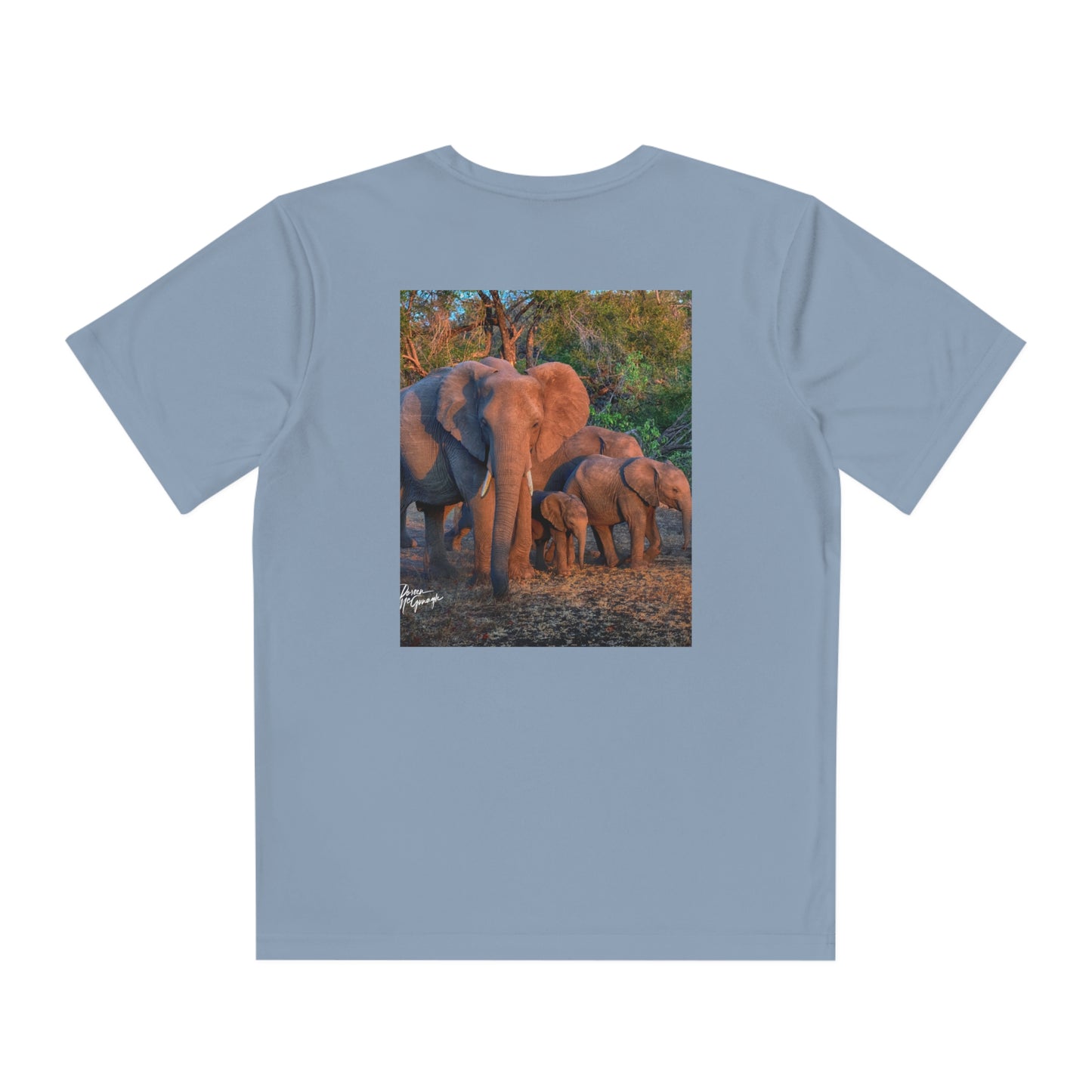 Youth Competitor Tee with Fine Art Image Elephant Family by Enjoy Nature