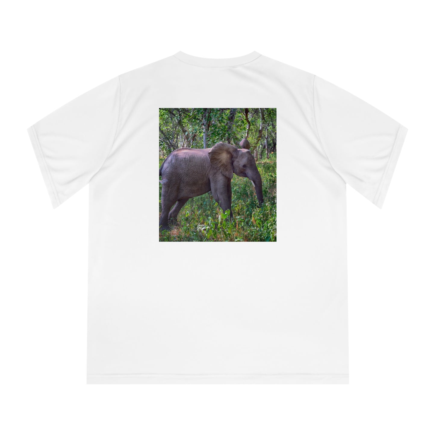 Women's Performance V-Neck T-Shirt - Elephant Baby in Forest by Enjoy Nature