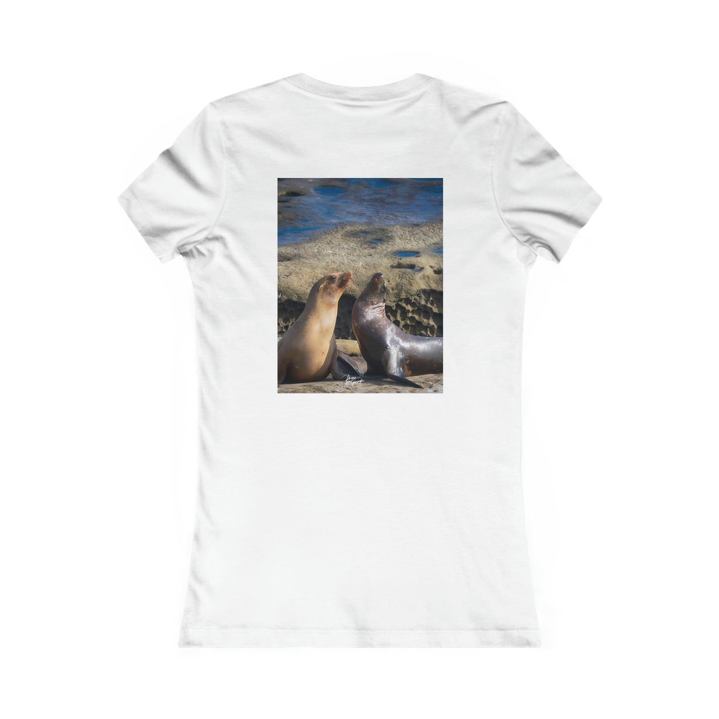 Womens fitted tee shirts Playful Serenade Sea Lions, summer t shirts