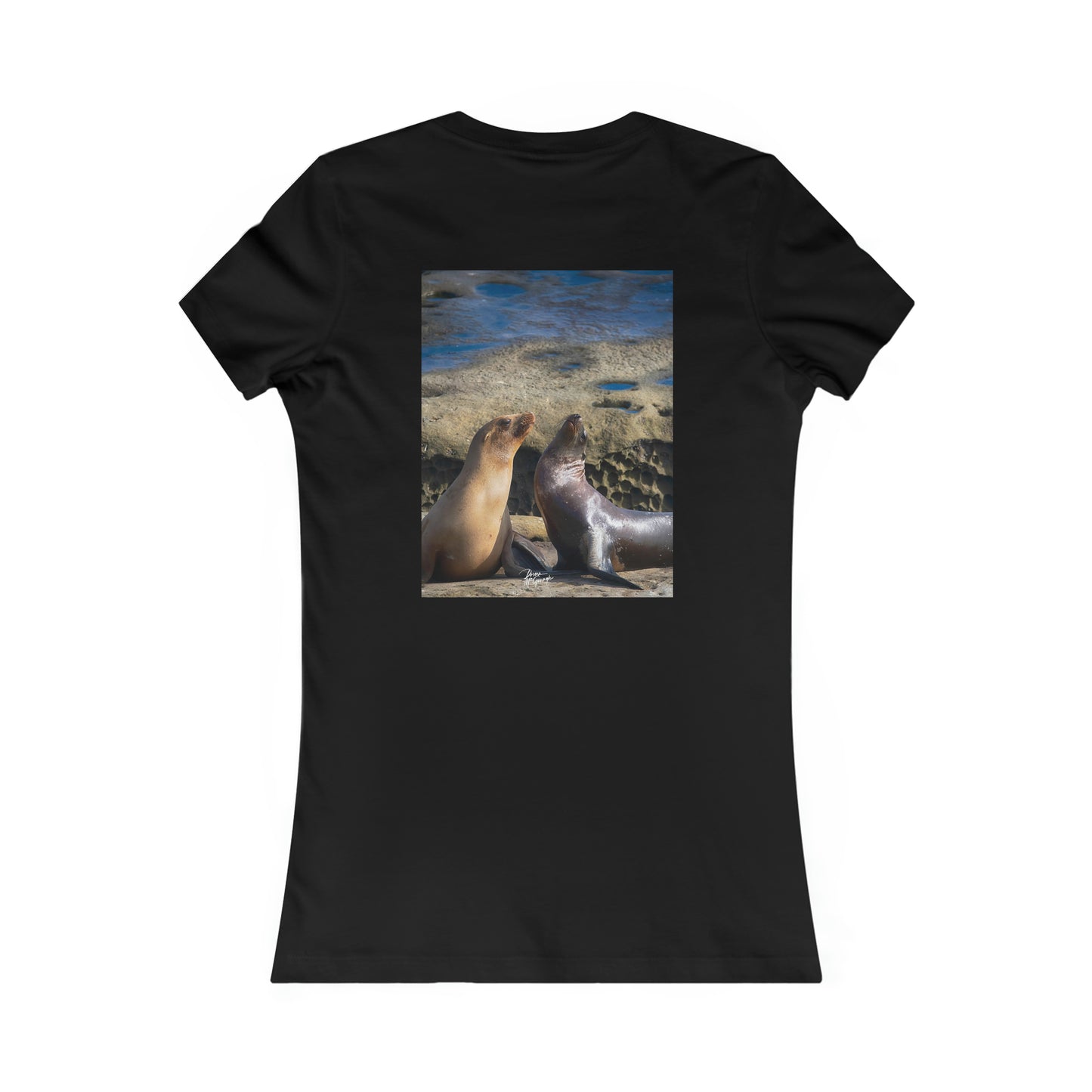 Womens fitted tee shirts Playful Serenade Sea Lions, summer t shirts