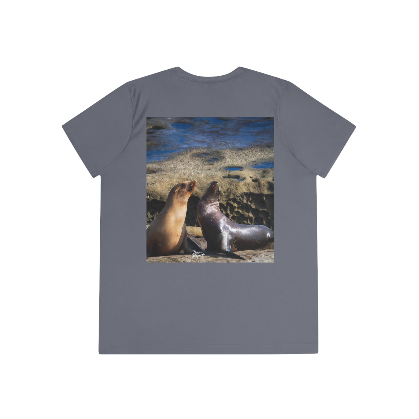 Womens Fitted Tee Shirts Playful Serenade Sea Lions, Performance shirt