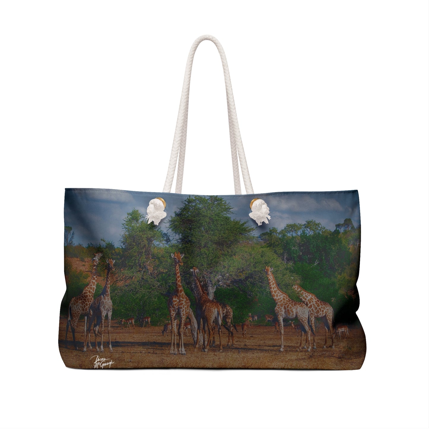 Weekender Tote Bag: Giraffe Family by Enjoy Nature