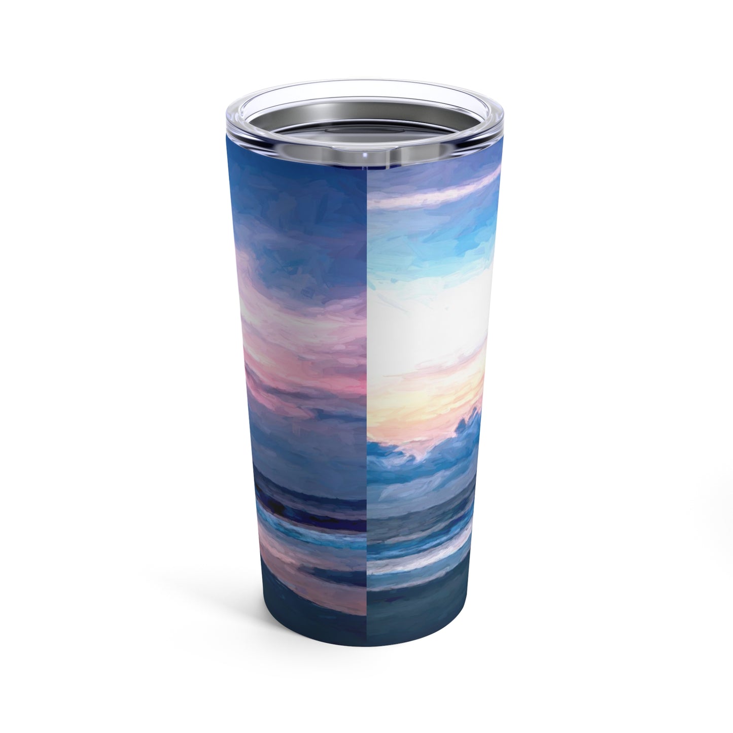 Eco friendly Cotton Candy Sunrise at St. Simon Island, Adventure Quencher Travel Tumbler 20oz insulated