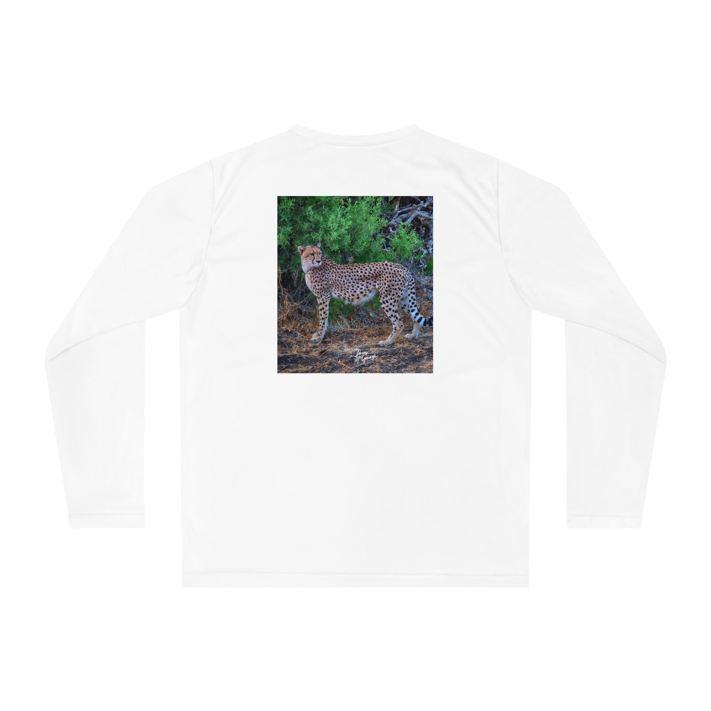 Unisex Long Sleeve Performance Tee - "Cheetah Stand" by Enjoy Nature