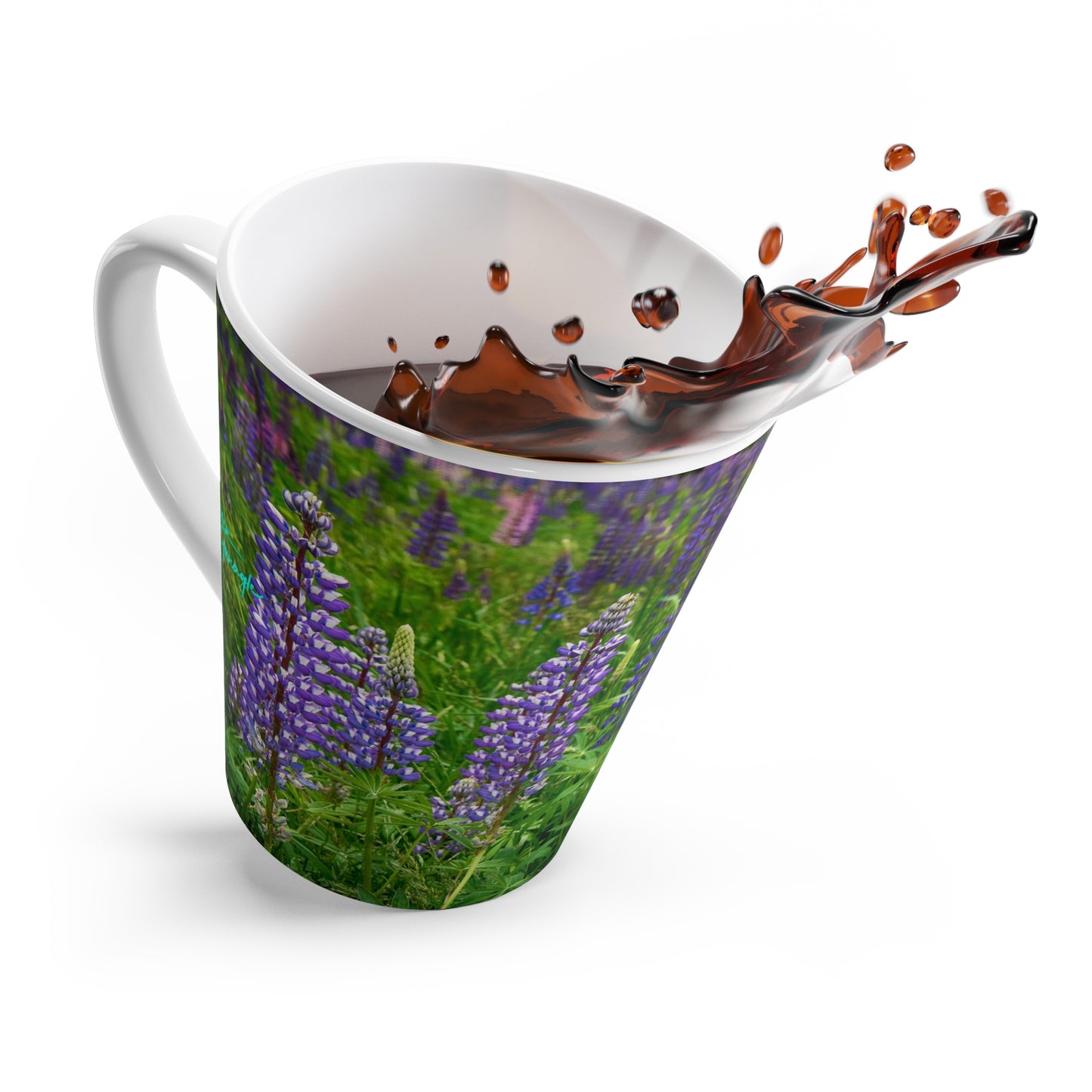 Eco Friendly Field of Wild Lupines,  12 oz Latte Mug