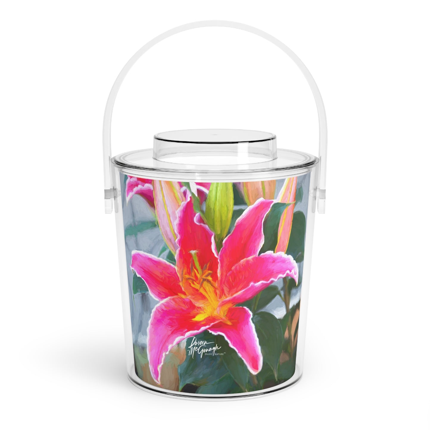 Enjoy Nature Pink Lily Insulated Ice Bucket