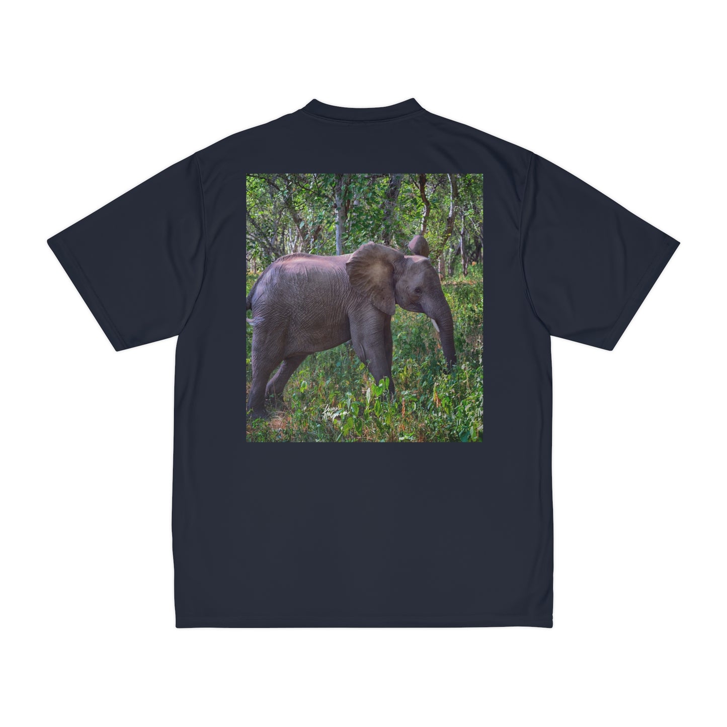 Men's Performance T-Shirt with Fine Art Image of Elephant Baby in Forest by Enjoy Nature