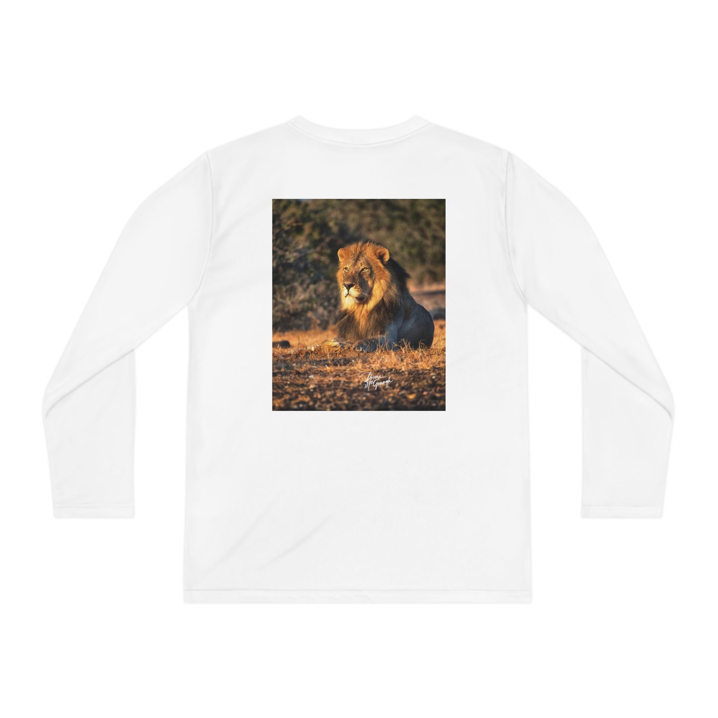 Youth Competitor Long Sleeve Tee with Lion King of the Jungle by Enjoy Nature