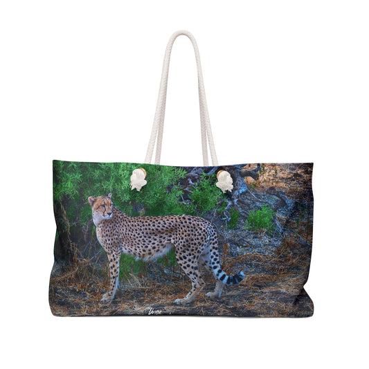 Weekender Tote Bag: Cheetah Stand by Enjoy Nature