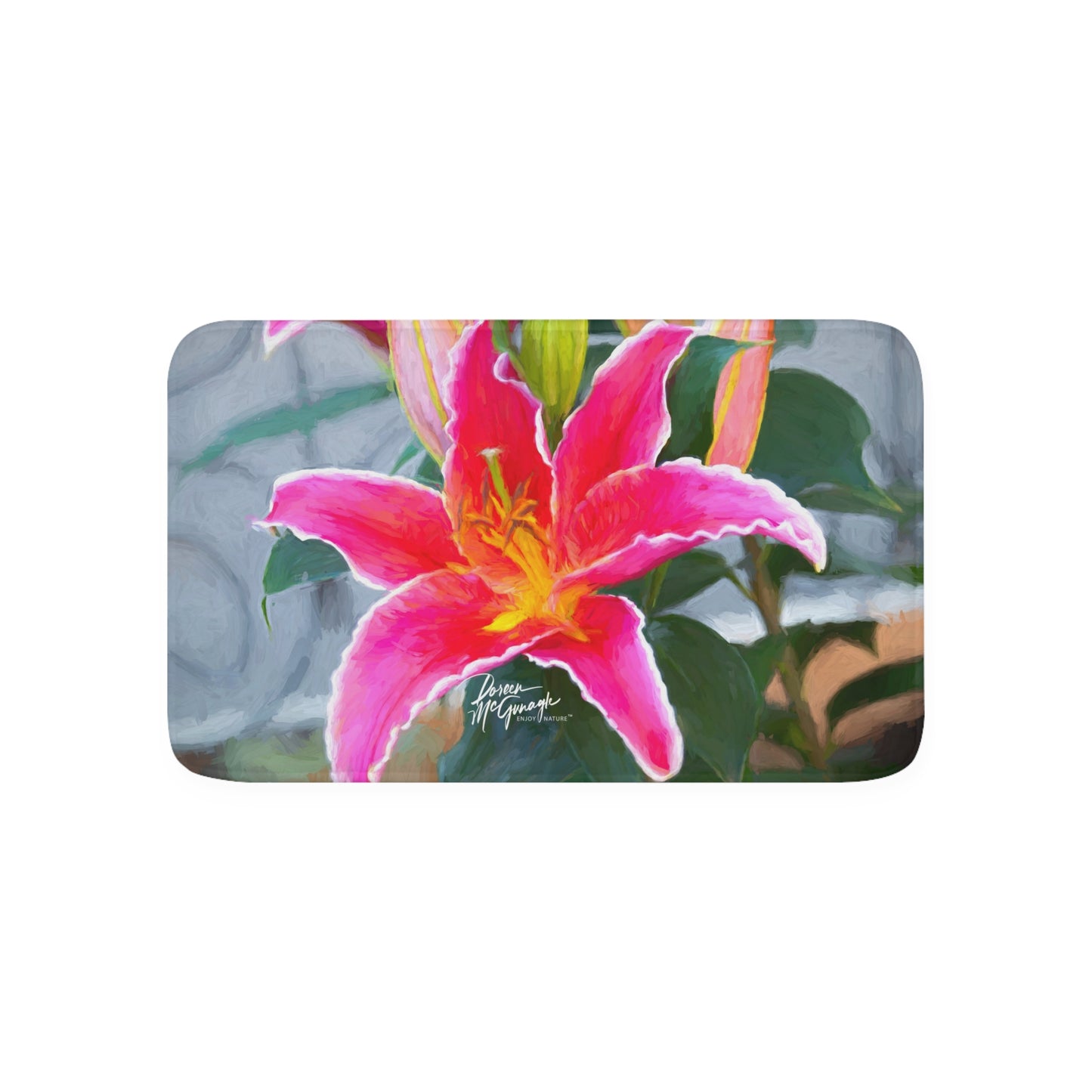 Pink Lily Memory Foam Bath Mat from Enjoy Nature